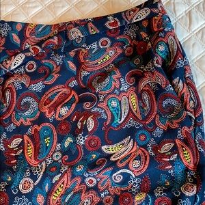 High-rise tie-belt printed shorts